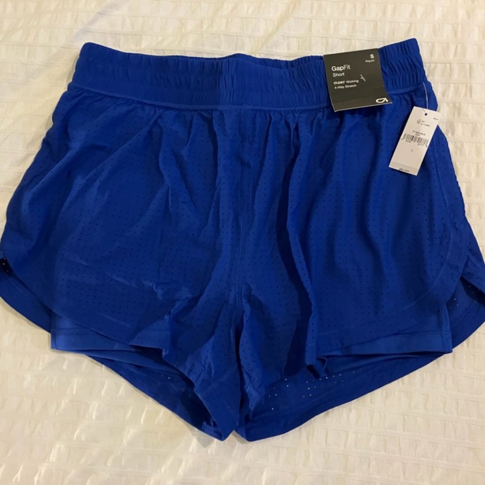 GapFit High Rise Mesh Double Layer Running Shorts